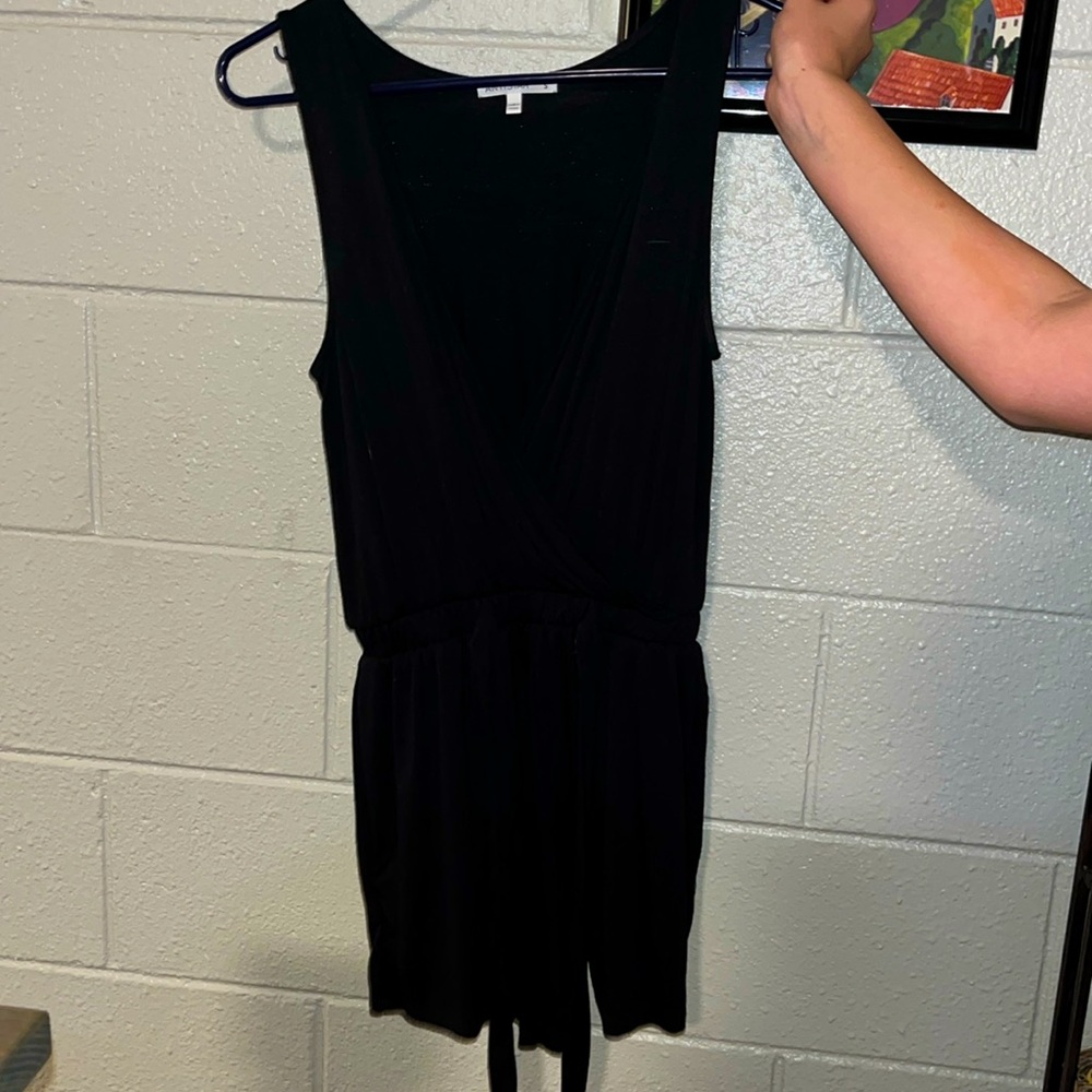 Deep V black jumper